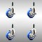 Service Caster 4 Inch 316SS Blue Poly Swivel 7/8 Inch Expanding Stem Caster Set Brake SCC SCC-SS316EX20S414-PPUB-BLUE-TLB-78-4 - alternate 1